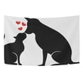 thumbnail image 4 of MYPOP Dog And Cat White Black Tapestry Wall Hanging Decoration Home Decor Living Room Dorm 60 x 40 inches, 4 of 4
