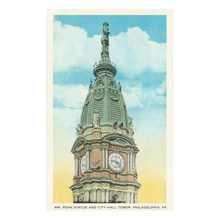 - William Penn Statue, City Hall, Philadelphia, Pennsylvania Print Wall Art