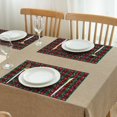 thumbnail image 3 of Red and Green Plaid Christmas Snow Pattern Summer Placemats Table Placemats Set Of 4-Linen Kitchen Washable Placemats Table Mats 11.8"x17.7" Non-Slip Heat Resistant, 3 of 6