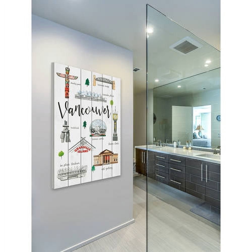 Marmont Hill "Vancouver Life" By Molly Rosner Painting Art Print On White Wood, 12.0" x 1.5"