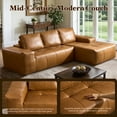 thumbnail image 5 of XIZZI 106.3" Modular Sectional Sofa, Luxe Synthetic Leather Sofa with High Density Foam and Pocket Springs, No Assembly, Cloud Boneless Couch for Living Room,Right Chaise, Brown, 5 of 9