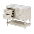 thumbnail image 3 of Beige 36" Bathroom Vanity Set, Solid Wood Frame and Extra Large Shelf / Ample Storage, Elegant Appearance, 3 of 7