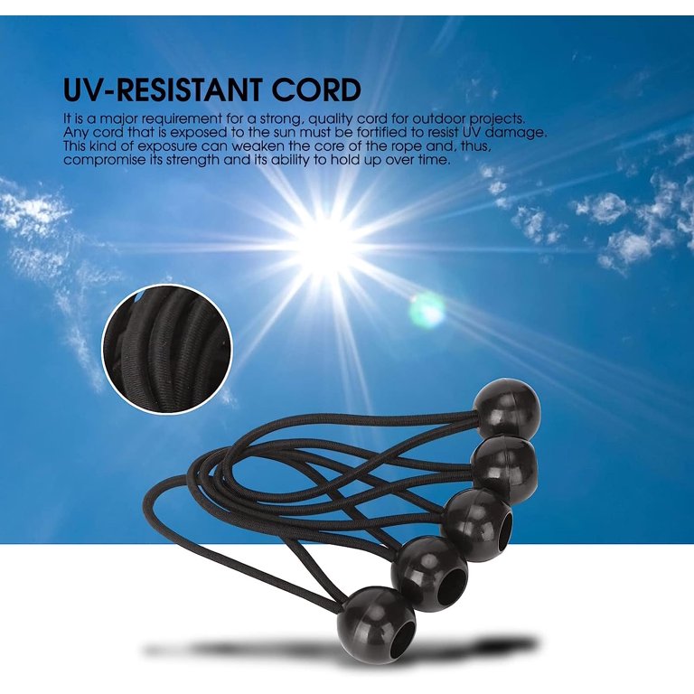 Zorfeter 50 Pcs 4 Inch Ball Bungee Cords - UV Resistant Heavy Duty Tie Downs For Camping & Cargo