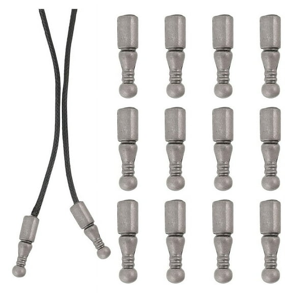 12Pcs Bolo Tie Tips Replacement End Caps Long Alloy Cord Ends Smooth for Clothes Decoring Chain Bracelet DIY Crafts A