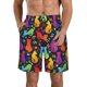 thumbnail image 1 of Balery Colorful Cats Traje de Baño Estilo Hawaiano para Hombre, Shorts de Secado Rápido con Bolsillos-Large, 1 of 6