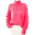 thumbnail image 2 of Sweaters for Women 2025 Fall Winter Long Sleeve Turtleneck Loose Fit Knit Sweater Jumper Top Womens Pullover Sweaters, 2 of 6