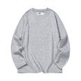 thumbnail image 2 of KaLI_store Toddler Boy Shirts Boy's Crew Neck Color Block Pullover Toddler Casual Cable Knit Jumper Tops Grey,6-7 Years, 2 of 4
