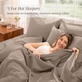 thumbnail image 5 of Bare Home Organic Percale Sheet Set - 100% Organic Cotton - Queen, Taupe, 5 of 10