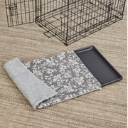 MidWest Homes for Pets QuietTime Reversible Dog Crate Pan Cover, 36 inch, Fleece, Gray Floral