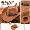 thumbnail image 2 of Clossjun Western Cowboy Hat for Men Women Classic Roll Up Fedora Caps with Buckle Belt Outdoor Activity Beanies Fashion Head Wear, 2 of 6