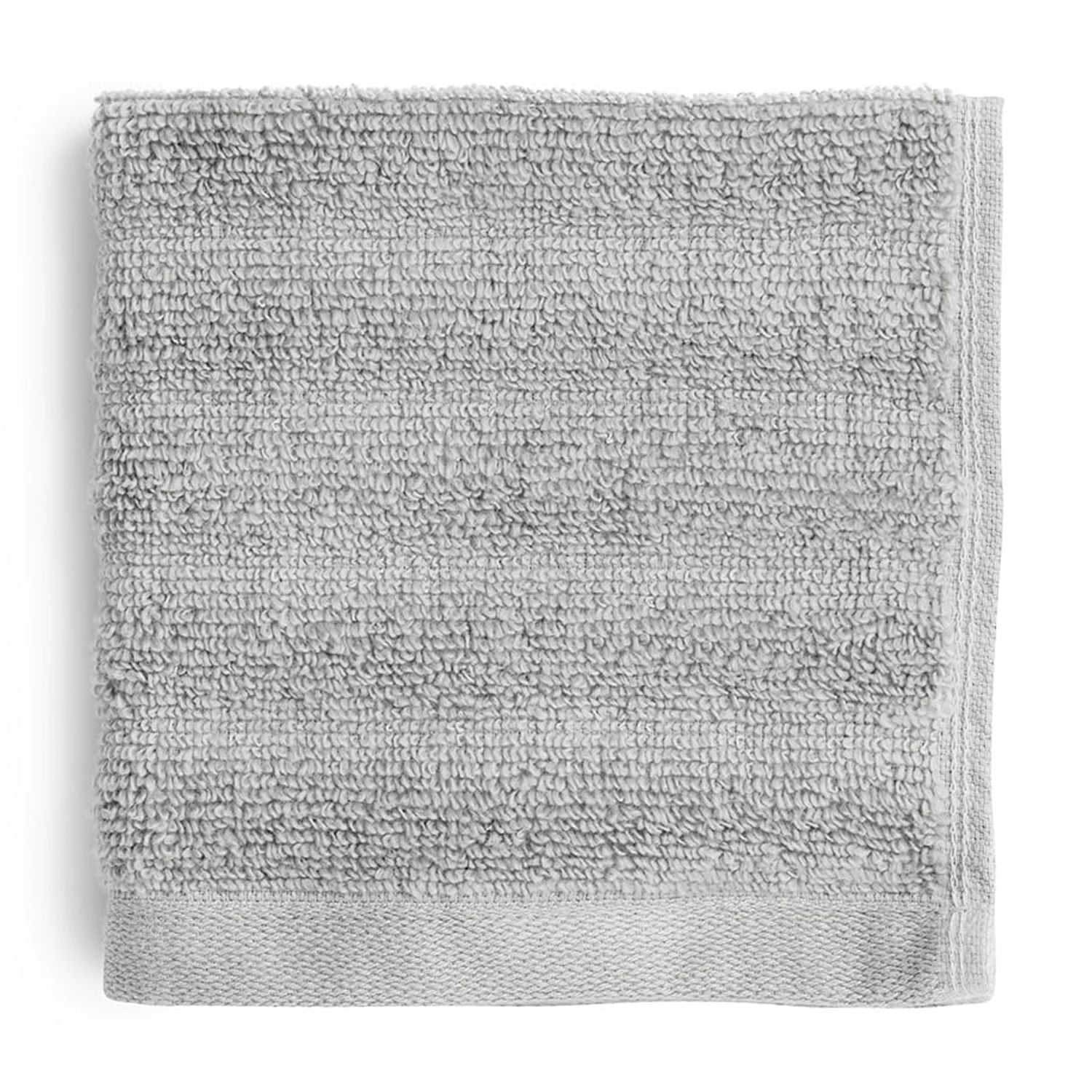(4 pack) Mainstays Performance Cotton Washcloth, Super Soft Quick Dry Fade Resistant, Textured Silver