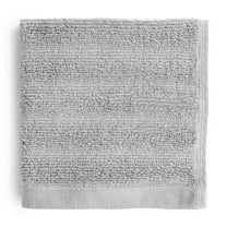 Mainstays Performance Textured Washcloth, 12" x 12", Soft Silver
