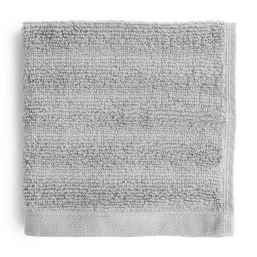 Mainstays Performance Textured Washcloth, 12" x 12", Soft Silver