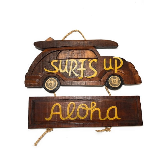Surf's Up, Aloha Woody Car Sign 15" - Surf Decor | #dpt5085