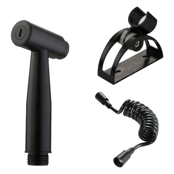 Handheld Bidet Sprayer for Toilet, 5 Ft Hose Bidet Attachment for Intimate Care & Diaper Rinsing, ABS & Aluminum Alloy, Black, 1-Piece Set