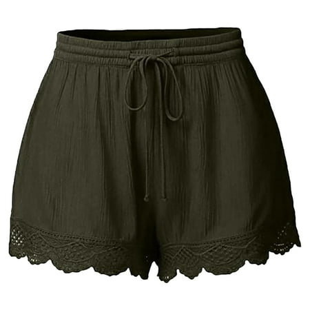 XIMIN Ladies Active Shorts Women s Summer Fashion Lace Plus Size Rope Tie Shorts Yoga Sport Pants Leggings Trousers Hot Shorts Pants