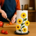 thumbnail image 3 of Containly Sunflower Paper Towel Holder - Yellow Metal Countertop Paper Towel Holder, 3 of 5