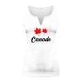 thumbnail image 4 of BRGZLK Canadian Independence Day For Women Tank Top Maple Leaf Partial Printed Vintage T-Shirt Letter Graphic Basic Tees Summer Casual Short Sleeve V Neck Top, 4 of 5