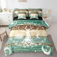 thumbnail image 1 of YST Sun and Moon Bedding Set, Celestial Comforter Set 7-Piece, Queen, Blue Green Brown, 1 of 4