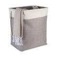 thumbnail image 3 of Simplify Collapsible Large Polyester Laundry Hamper with Rope Handles, Gray and Beige, 3 of 8