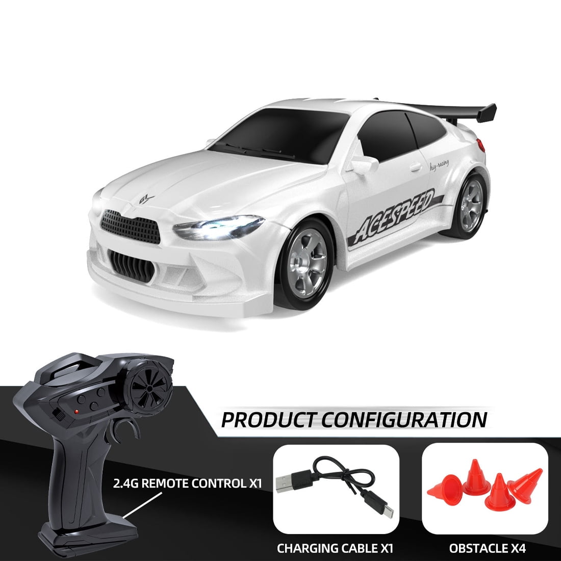 1/64 Scale Drift RC Car, 4WD Desktop Mini Racing Drift Remote Contrl Car Model, 2.4Ghz RC Vehicle Hobby Toy Gift for Adults