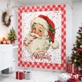 thumbnail image 4 of Christmas Santa Claus Shower Curtains for Bathroom, Winter Xmas Holly Leaf Red Checkered Waterproof Fabric Shower Curtain, Decorative Bathroom Curtain for Bathtub, 72"x72", No Hooks Included, 4 of 9