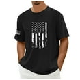 thumbnail image 4 of Ramiter Men's American Flag Shirt 4th of July Short Sleeve T Shirts Black 2XL, 4 of 4