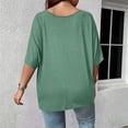 thumbnail image 5 of Jamicy Summer Tops for Women Plus Size V Neck T Shirts Solid Color Summer Half Sleeve Tees Casual Loose Fit Tunic Tops, 5 of 8
