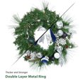 thumbnail image 3 of 24 inch Wreath with 20 LED Lights Timer, Battery Operated Wreath with Ball Ornaments Berries Pine Cones, 3 of 9