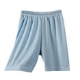 thumbnail image 2 of Spazoro Kids Girls Casual Shorts, Solid Color Elastic Waist Summer Homewear Comfortable Fit Pants for Child Girls Boys Sky Blue Size 2 T, 2 of 6