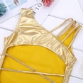 thumbnail image 6 of LiiYii Gymnastics Leotard for Girls Ballet Dance Bodysuit Kids Shiny Metallic Athletic Dancewear Gold M, 6 of 7