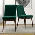 thumbnail image 4 of Mid-Century Modern Velvet Dining Chairs, Set of 2, Solid Wood Frame, Padded Seats for Dining Room, Kitchen, Office, 4 of 10