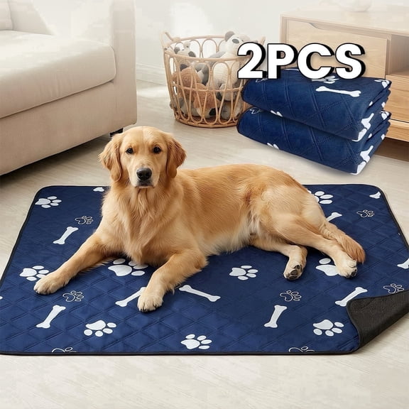 Lapnalleb Pet Washable Waterproof Pee Pads for Dogs, 2 Pack, Non-Slip Dog Pads with Heavy Absorbency, Reusable Training Pads, 24”x 18”, S