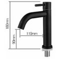 thumbnail image 3 of Grifo para lavabo de baño, Arco del Triunfo, Acero inoxidable, Lavabo personal, Diseño retro elegante, Negro mate, Baño negro mate, Agua fría personal, WC, 3 of 5