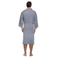 thumbnail image 4 of Turquaz Linen Lightweight Long Waffle Kimono Unisex Spa Robe (Small/Medium, Gray), 4 of 5