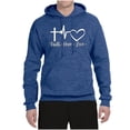 thumbnail image 2 of Wild Bobby, Faith.Hope.Love Heart Beat, Inspirational/Christian, Unisex Graphic Hoodie Sweatshirt, Vintage Heather Blue, Large, 2 of 4