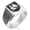 Silver, variant on Stainless Steel Dragon Guardian Coat of Arms Shield Needle Stripe Pattern Biker Style Polished Ring