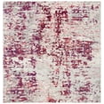 thumbnail image 3 of SAFAVIEH Madison Flowers Vintage Abstract Area Rug, Beige/Wine, 6'7" x 6'7" Square, 3 of 9