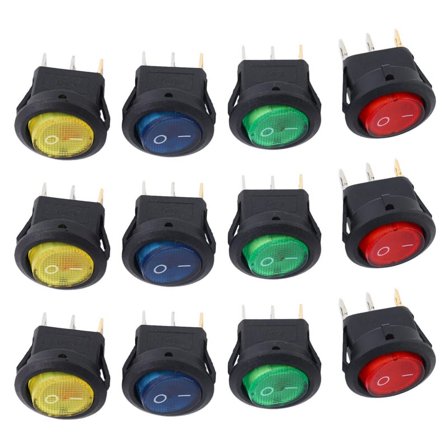 12 x 12V LED Illuminated Rocker On- Toggle SPST Switch Dash Light Car Boat