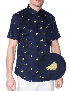 Visive Mens and Big Mens Food Printed Short Sleeve Casaul Button Shirt, up to size 4XL