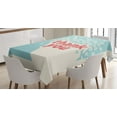 thumbnail image 1 of Thank You Tablecloth, Tiny Stars and Rocket Pictograms with Thankful Quote Retro Design, Rectangular Table Cover for Dining Room Kitchen, 60" X 90",Ivory Seafoam and Coral, by Ambesonne, 1 of 3