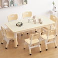 thumbnail image 1 of Adjustable Kids Table and 6 Chairs Set - Graffiti-Resistant, Non-Slip, with Storage Box - Ideal for Home, Daycare, Preschool, Learning space - Appropriate for Ages 2-10, 1 of 6