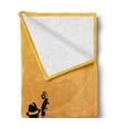 thumbnail image 2 of Jazz Music Soft Flannel Fleece Blanket, Silhouette of Jazz Quartet Performing on Stage Acoustic Passion Old Style Art, Cozy Plush for Indoor and Outdoor Use, 70" x 90", Mustard Black, by Ambesonne, 2 of 5