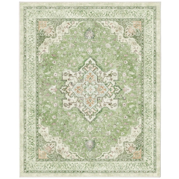 Alfombra Marsail de 8 x 10 cm, diseño floral vintage, antideslizante, lavable