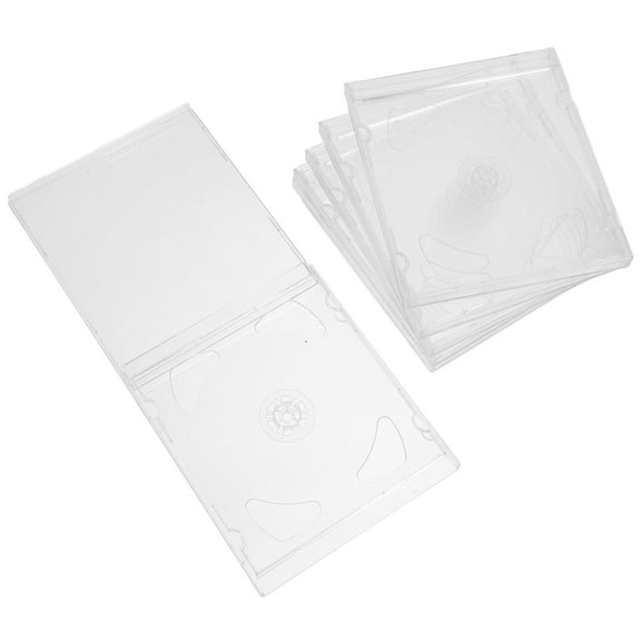 HOMEMAXS 6pcs Clear CD Storage Cases - Hard Plastic Jewel Display Boxes Double Disc Holders CD Storage Organizer Individual CD Holders for Home and Office