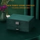 thumbnail image 4 of Flannel Jewelry Box Tri-Layer Vintage Style Earring Ring Necklace Jewelery Storage Box Dark Green, 4 of 5