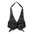 thumbnail image 4 of inhzoy Women's Sequins Shiny Halter Vest Crop Top Tank Waistcoat Black One_Size, 4 of 6