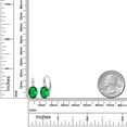 thumbnail image 3 of Gem Stone King 925 Sterling Silver Green Simulated Emerald Earrings for Women (5.50 Cttw, Oval 11X9MM), 3 of 4