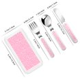 thumbnail image 2 of Honeii Breast Cancer Awareness Print Children's Knife, Fork And Spoon Set,Reusable Utensils Set with Case,Travel Cutlery Set,for Kids Adults Camping, 2 of 8