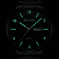 thumbnail image 3 of Reloj Hombre Inoxidable Fluorecente Resistente Agua 3 Bar Bs Correa Dorado-Xtellar negro, 3 of 3